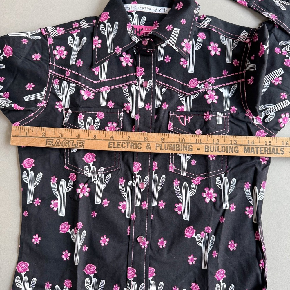 Cowgirl Hardware Girls Small 6 Desert Rose Western Snap Shirt Cactus Floral NWT - Picture 10 of 10